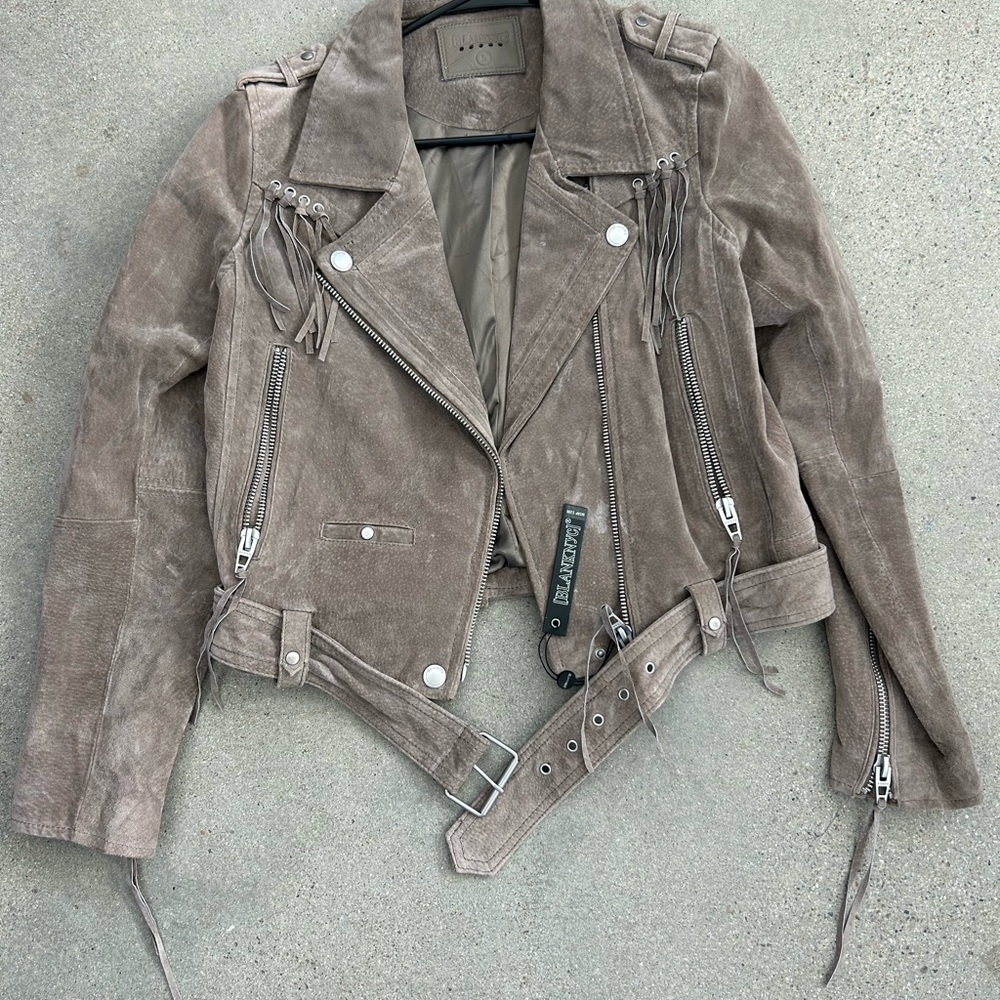 Gray Suede Leather Jacket - image 1